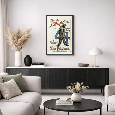 «The Pilgrim Charlie Chaplin», affiche d'art film rétro, images de film silencieux, impression sur toile encadrée.