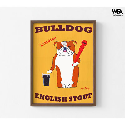 «English Bulldog 2» par Ken Bailey, impression d'affiche Stout Beer, décor de bar d'entrée pour animaux de compagnie, impression d'idée de pub britannique Inspo