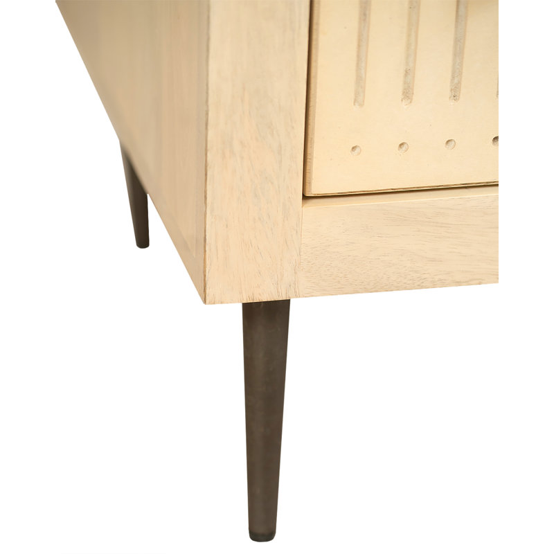 Sampson 2-drawer Nightstand In Contemporary Aged Natural On Solid Wood