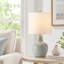 Lampe de table 19 po en céramique avec abat-jour tambour blanc-1057206254