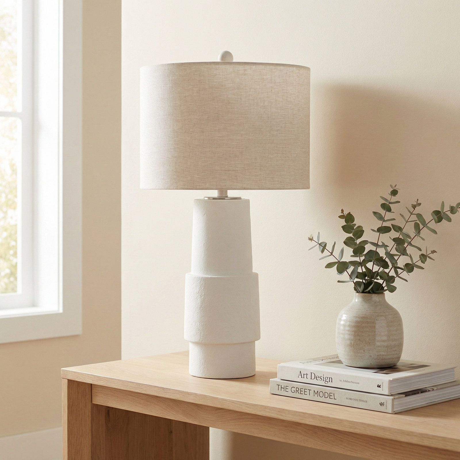 Patterson Bone Inlay Table Lamp, Blue/White