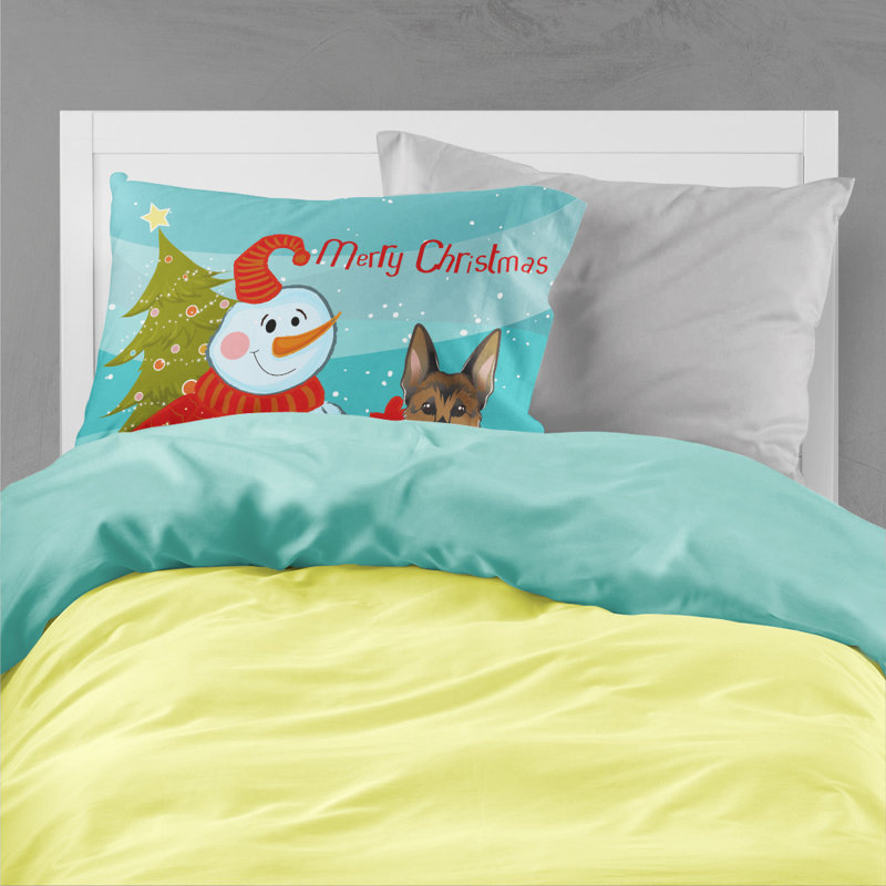  Taie d'oreiller bonhomme de neige avec Jack Russell Terrier, Berger allemand