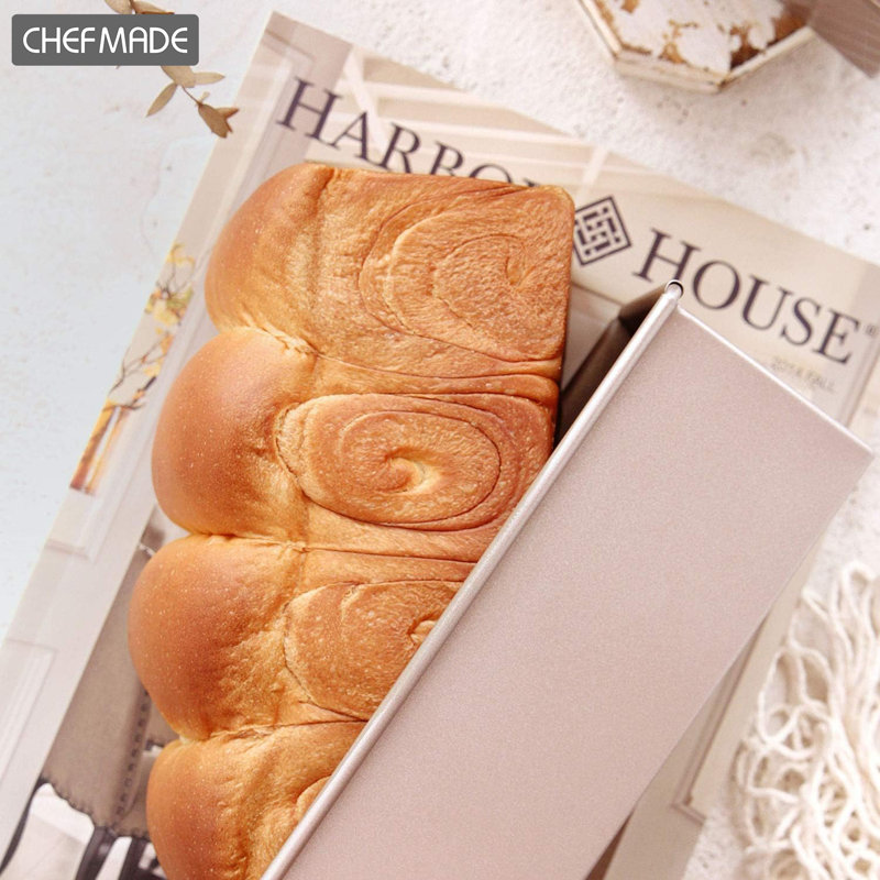 Mini Champagne Gold Carbon Steel Non-stick Loaf Pan with Lid