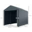 Outsunny 1.6 x 2.2m Garden Storage Shed Tent Large Door Dark Grey