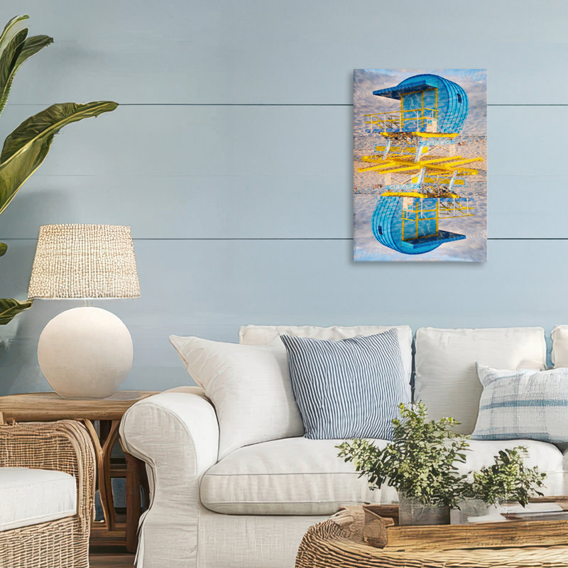 «Miami Beach Lifeguard Reflection Canvas» par Robin Vandenabeele, H 24 po x l 16 po