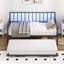 Lit de jour avec lumières à DEL RVB et station de charge, cadre de lit de jour réglable en hauteur avec lit gigogne, cadre de canapé-lit en métal polyvalent pour chambre à coucher, salon, chambre d'amis