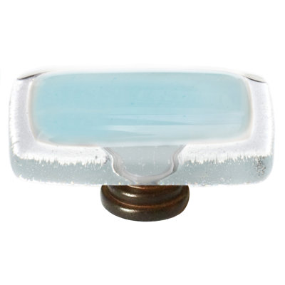 Poignée longue en verre de 2 po avec quincaillerie décorative turquoise