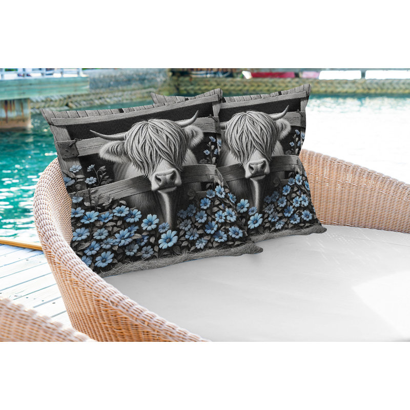 Ensemble de 2 housses de coussin Ambesonne, H 18 po x l 18 po, Carré