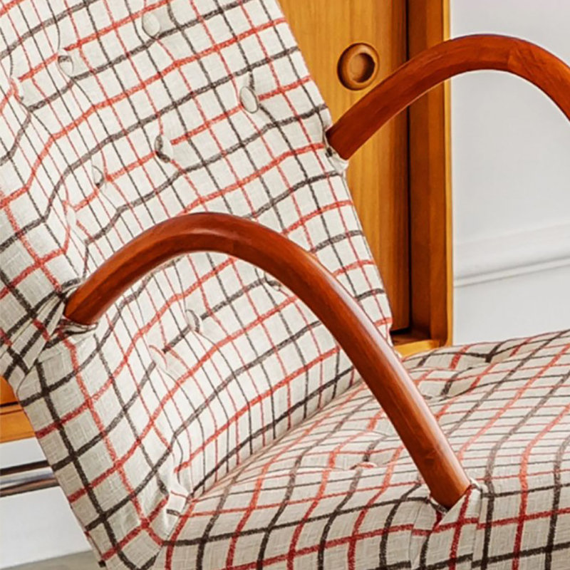 Chaise berçante en bois massif American Retro