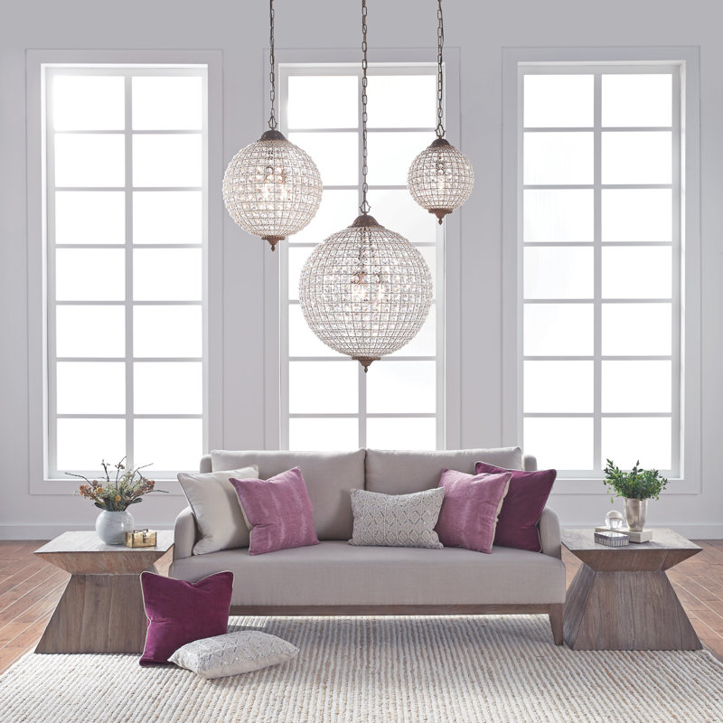 Allesandria 3-Light Crystal Pendant, 32" H x 24" W x 24" D