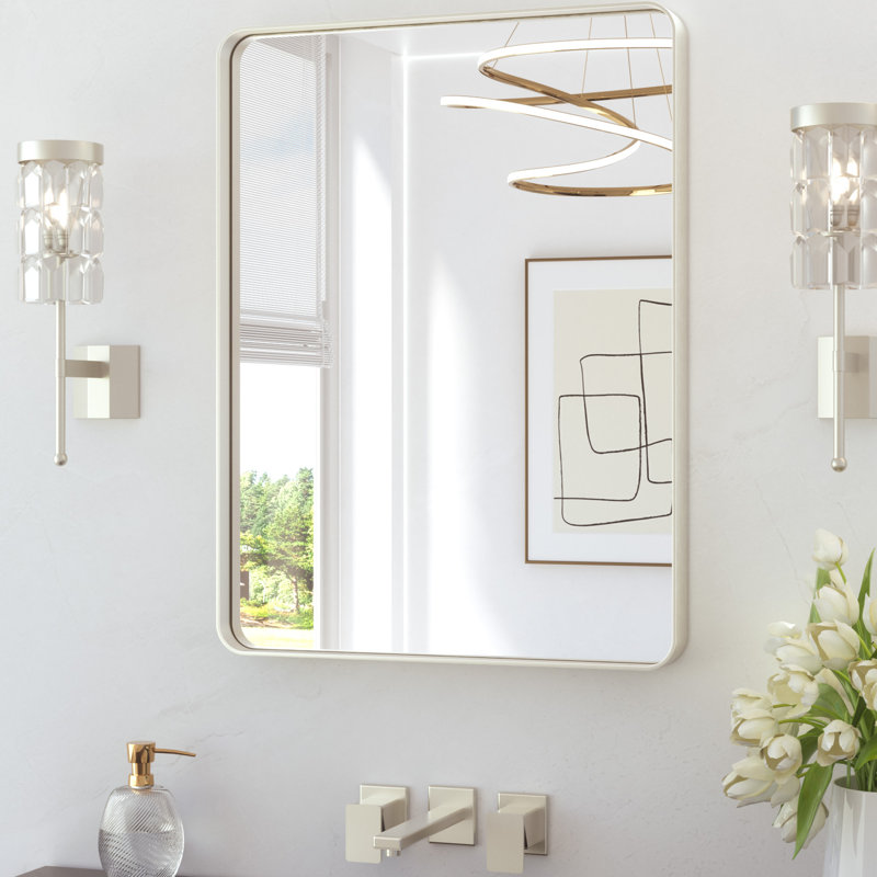 Miroir de salle de bain plombier en aluminium incassable et résistant à la rouille , 24 po x 32 po, Rectangulaire
