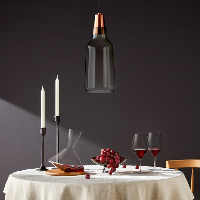 Clear Lead-Free Crystal Wine Decanter with Wooden Base