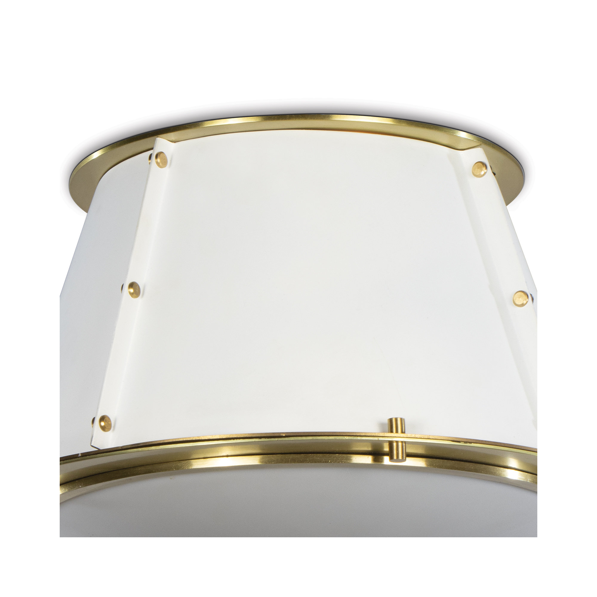 Single Light Steel Flush Mount, White