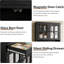 Armoire de cuisine 72 "noire avec portes en verre, tiroir et tablettes réglables - rangement pour bar à café-952792330