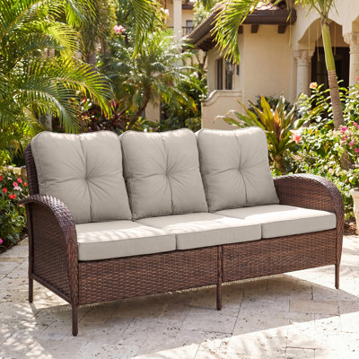 Outdoor Wicker Sofa With Cushions