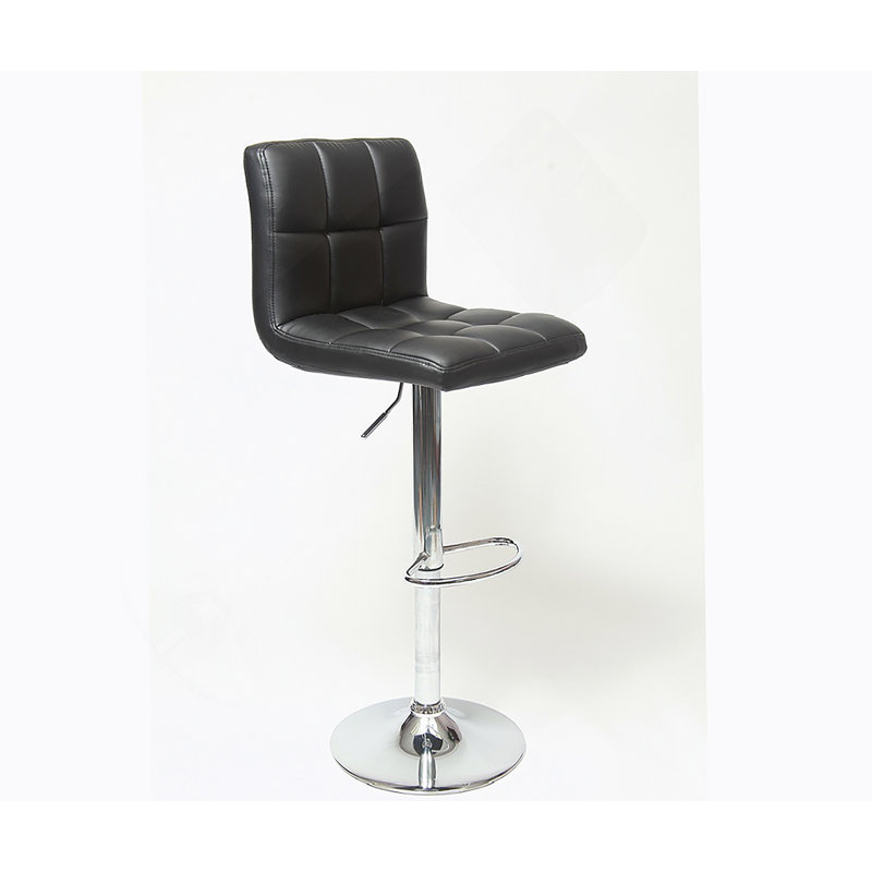 Tabouret de bar pivotant réglable en similicuir, ensemble de 2, Noir