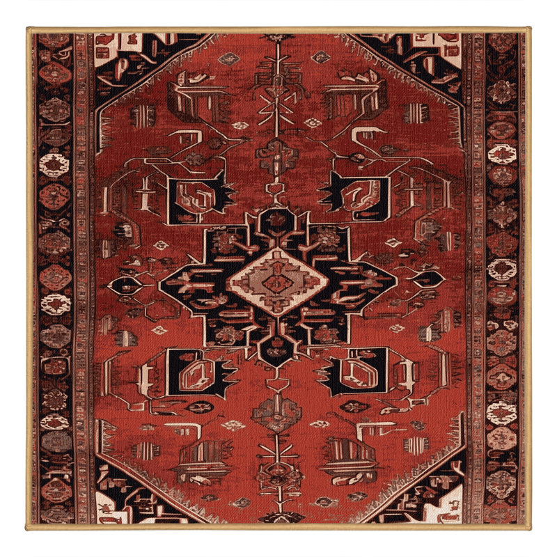 Tapis brun lavable à la machine, Carré 5 pi