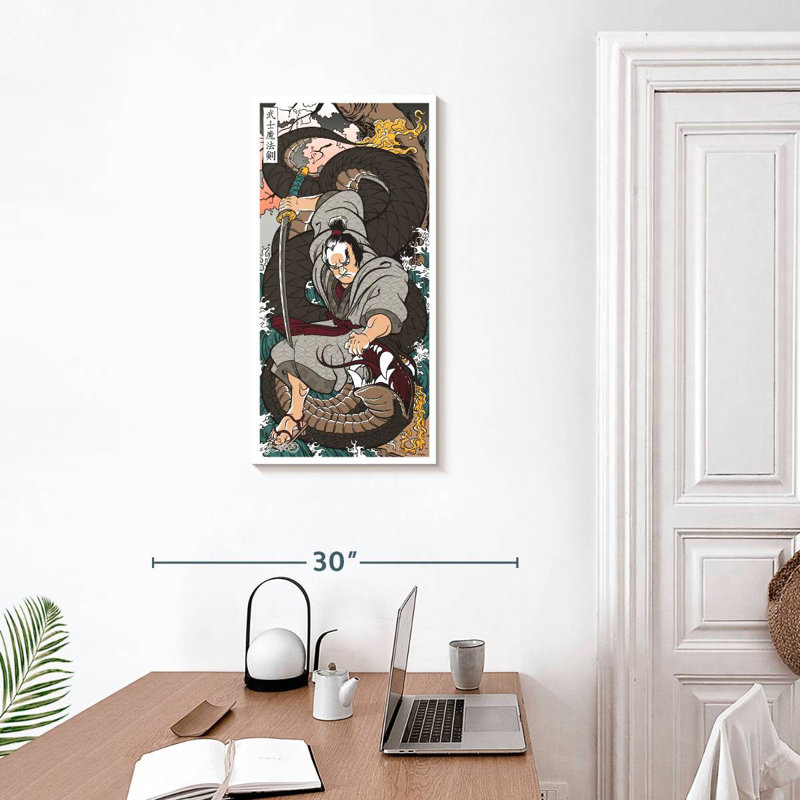 Samurai With A Magic Sword, 30" H x 15" W