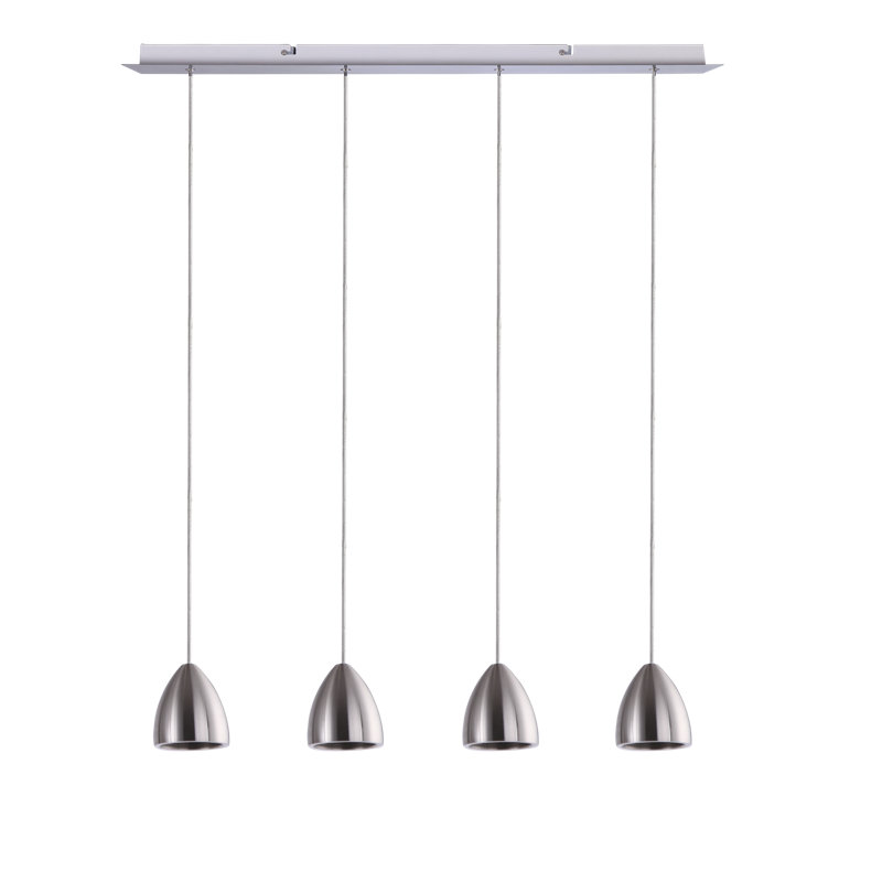 Luminaire suspendu linéaire à 4 lumières pour îlot de cuisine Atherton, Nickel
