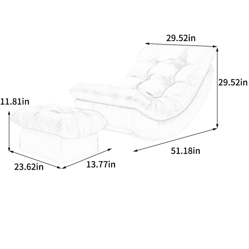 Chaise berçante ergonomique en suède, Vert