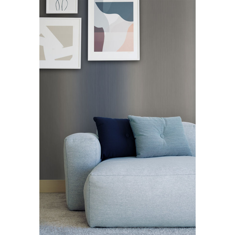 Rouleau de papier peint lisse L 27 pi x l 27 po Shade Stripes, Bleu/Gris