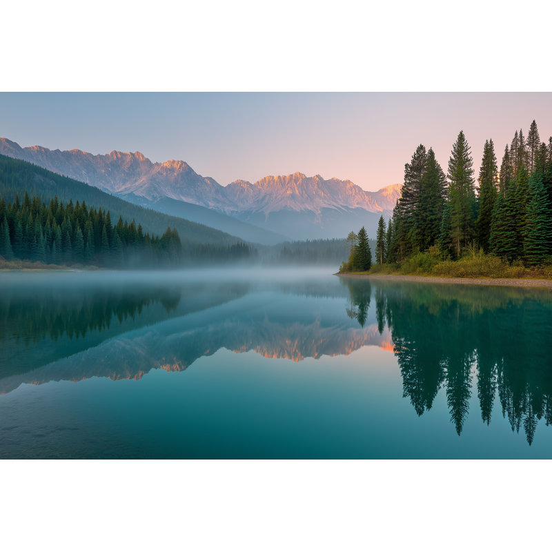 Art mural sur toile Peaceful Lake Sunrise, H 16 po x l 24 po