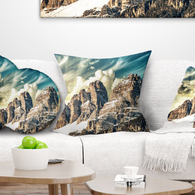 Landscape Photo High Peaks of Dolomites Throw Pillow