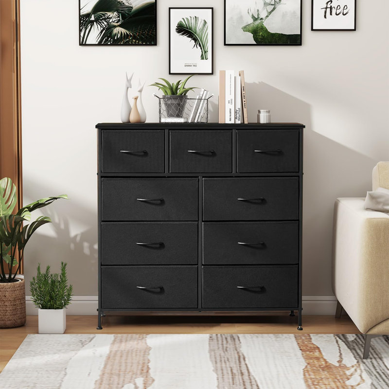 39.37 " W 9 - Drawer Dresser, Black