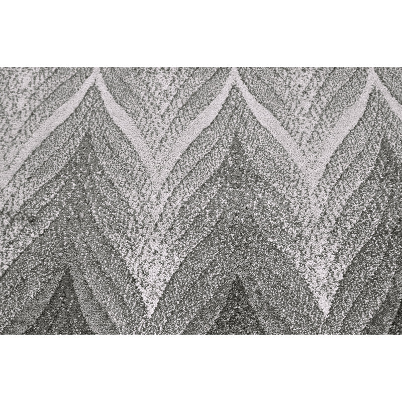 Tapis gris cendré à motif de chevrons CALAWAY, Tapis de couloir 2 pi 10 po x 7 pi 10 po