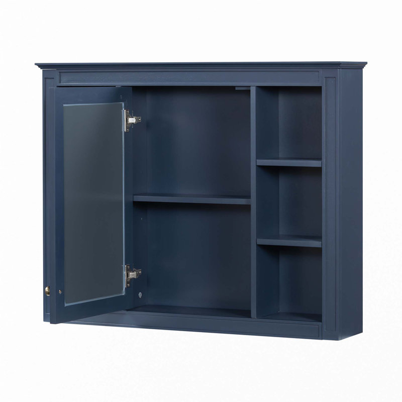 Armoire de rangement murale pour salle de bain, Pharmacie, Bleu