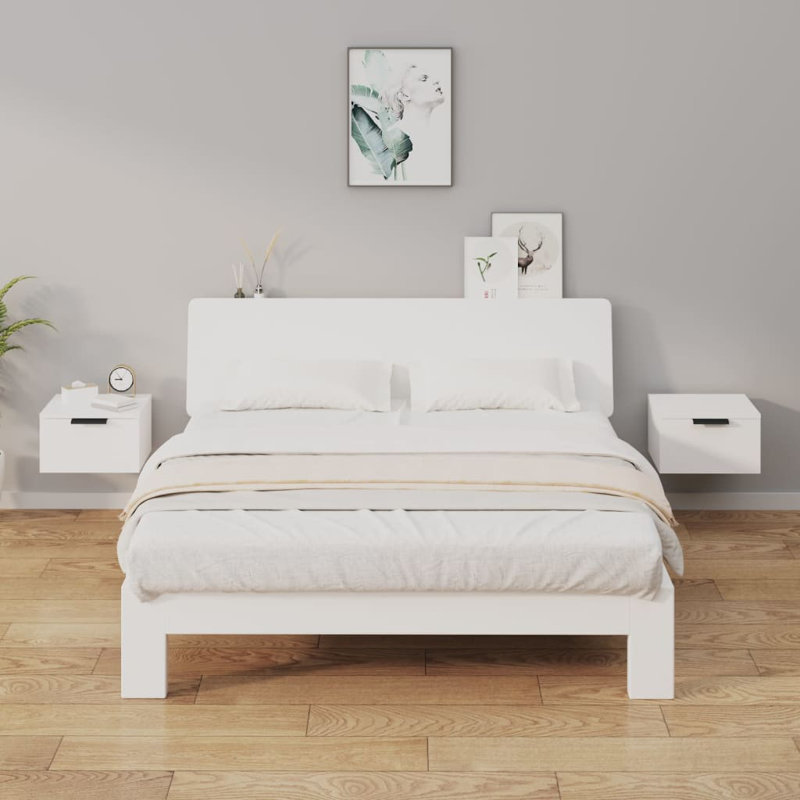 Jurnei 34cm W Manufactured Wood Bedside Table, White