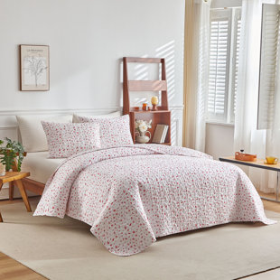 Ensemble de courtepointe 3 pièces toutes saisons en microfibre Cottagecore