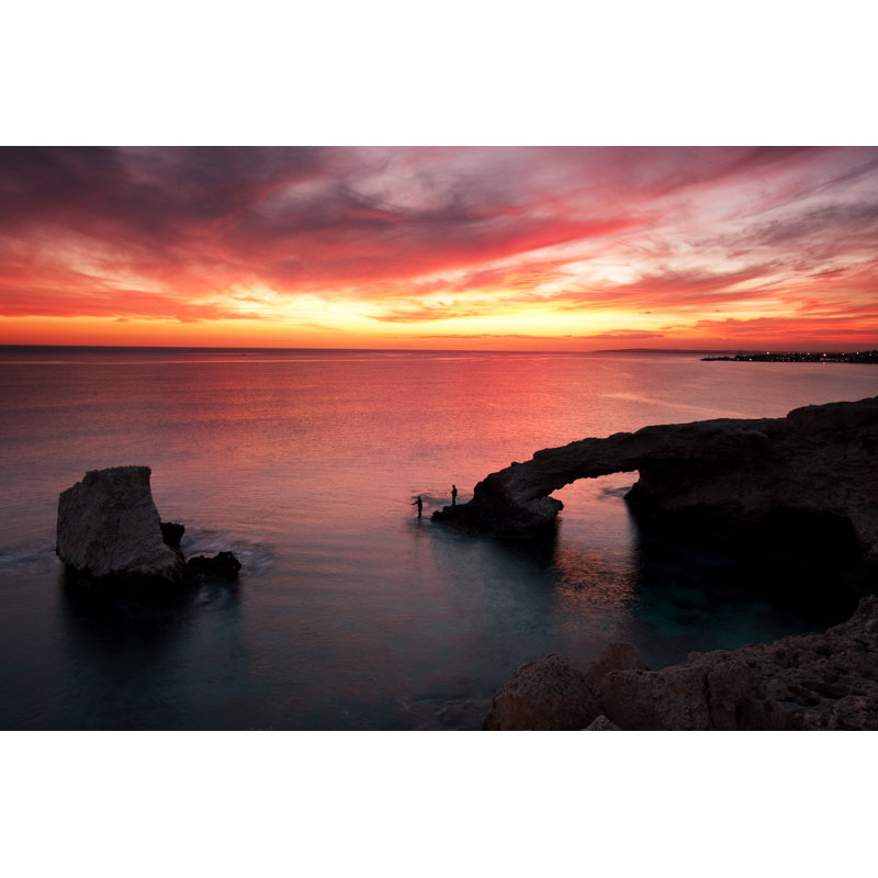 Euart Greek Sunset by Milenslavov - Wrapped Canvas Print, 30cm H x 46cm W 3.8cm D