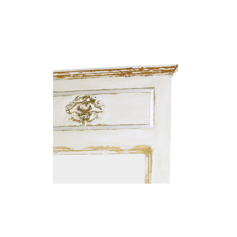 Grayson Flat Solid Wood Wall Mirror, Soft French Gray/Silver Accent