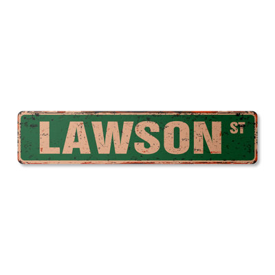 Lawson Street Sign Aluminum 4" X 18"