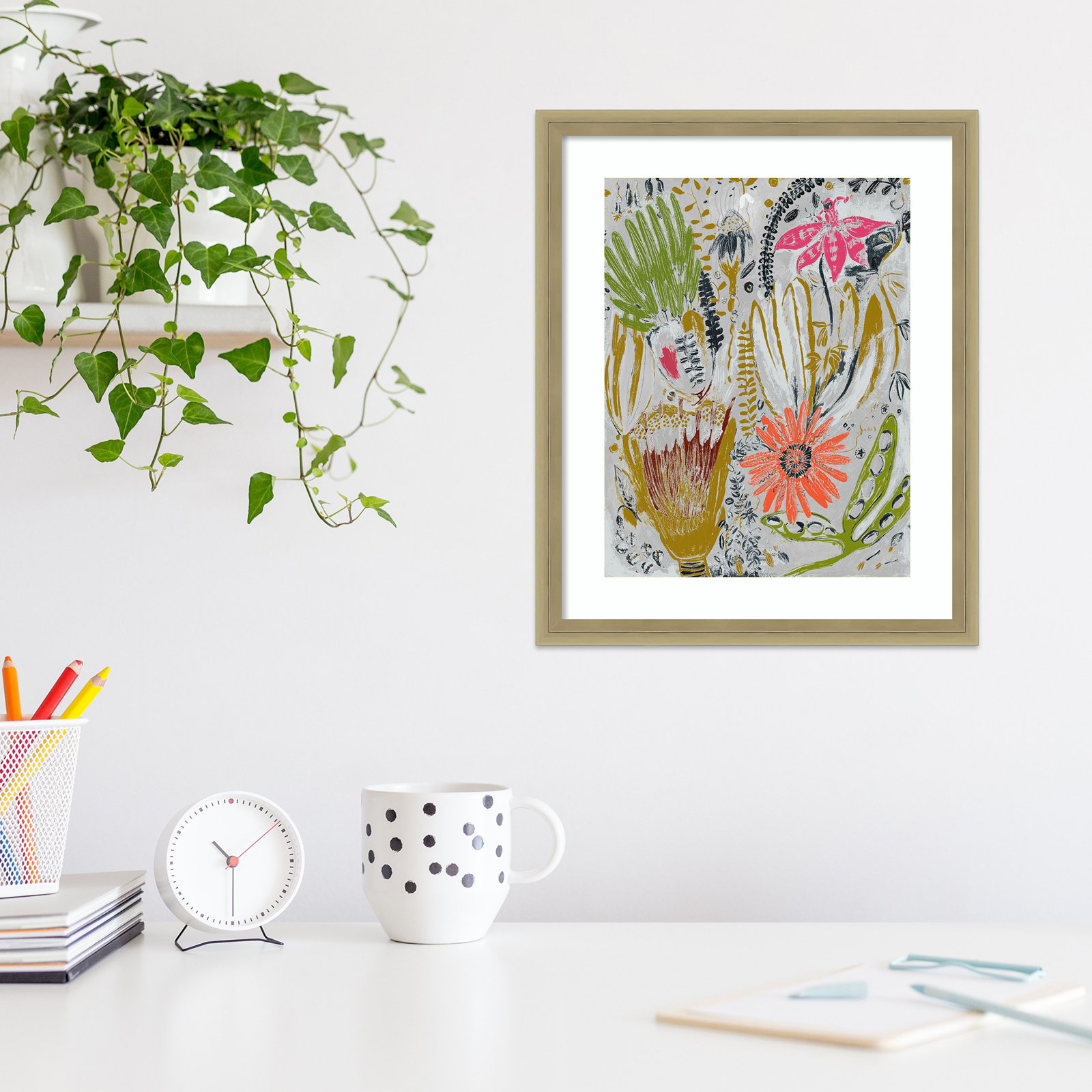 Tropical Blooms by Maya Woods, Brown, 14" W x 17" H