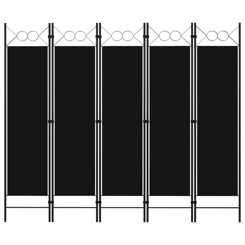 Tati 457.2cm H Folding Room Divider, Black, 5