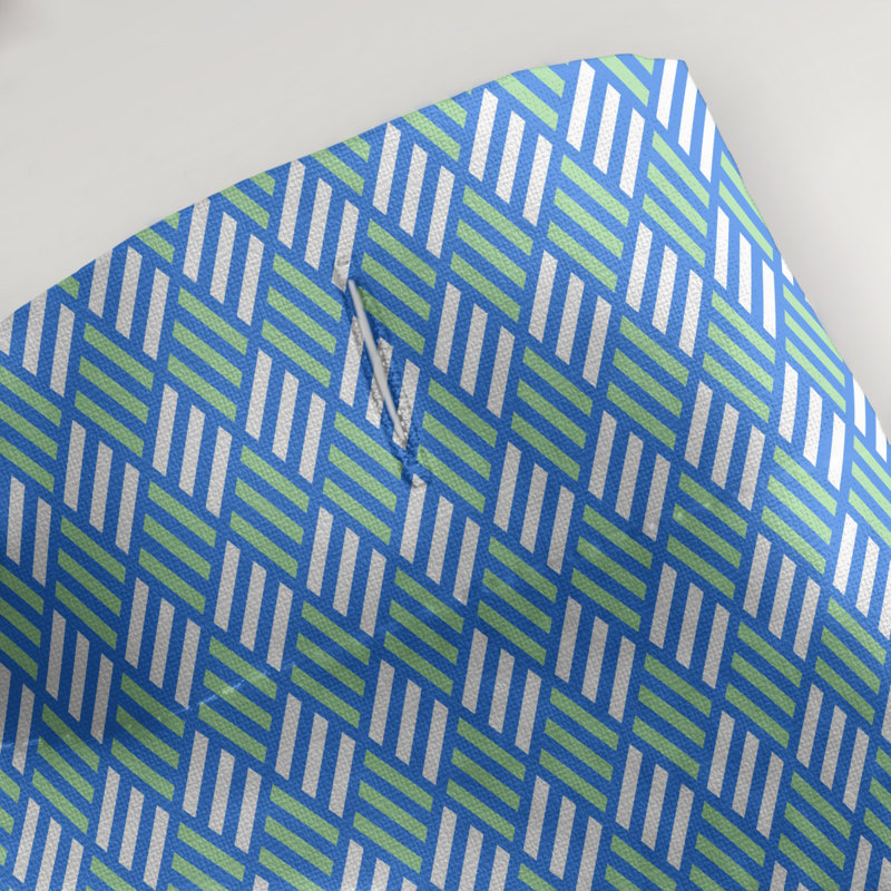 Rideau de douche simple à motif de losanges classiques, Bleu / Vert