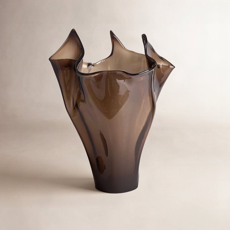 Vase en verre 16 po x 21,5 po, H 21,5 po x l 16 po x P 16 po