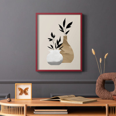 Simple Bud Vases I Framed Print - Solid Wood
