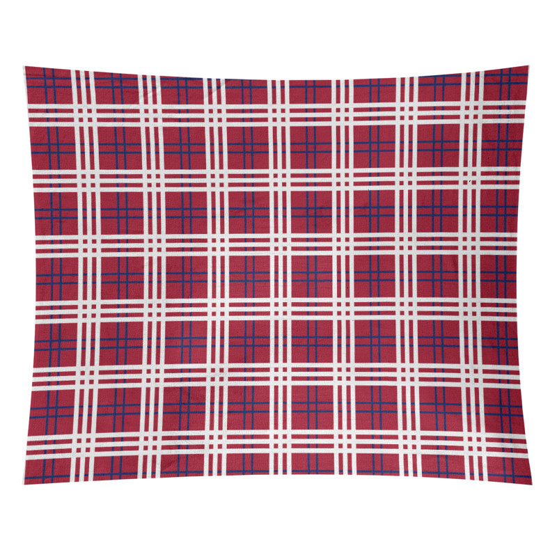 Tapisserie de luxe en microfibre New England, H 27,5 po x l 37,5 po, Rouge / bleu foncé / blanc