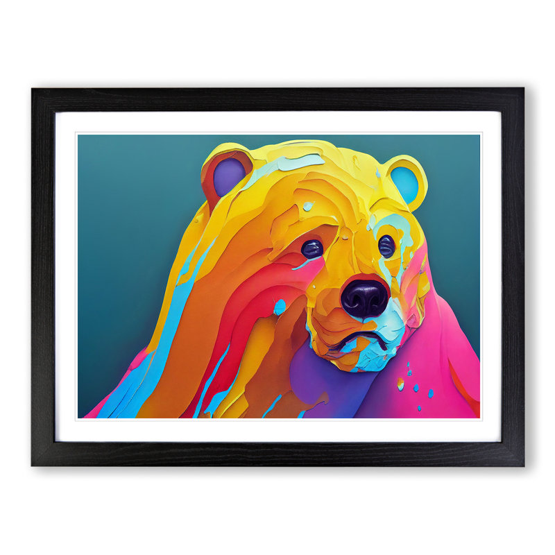 Bear Paint Splash Vol.4 - Framed Print, Black, 25cm H x 34cm W x 2cm D