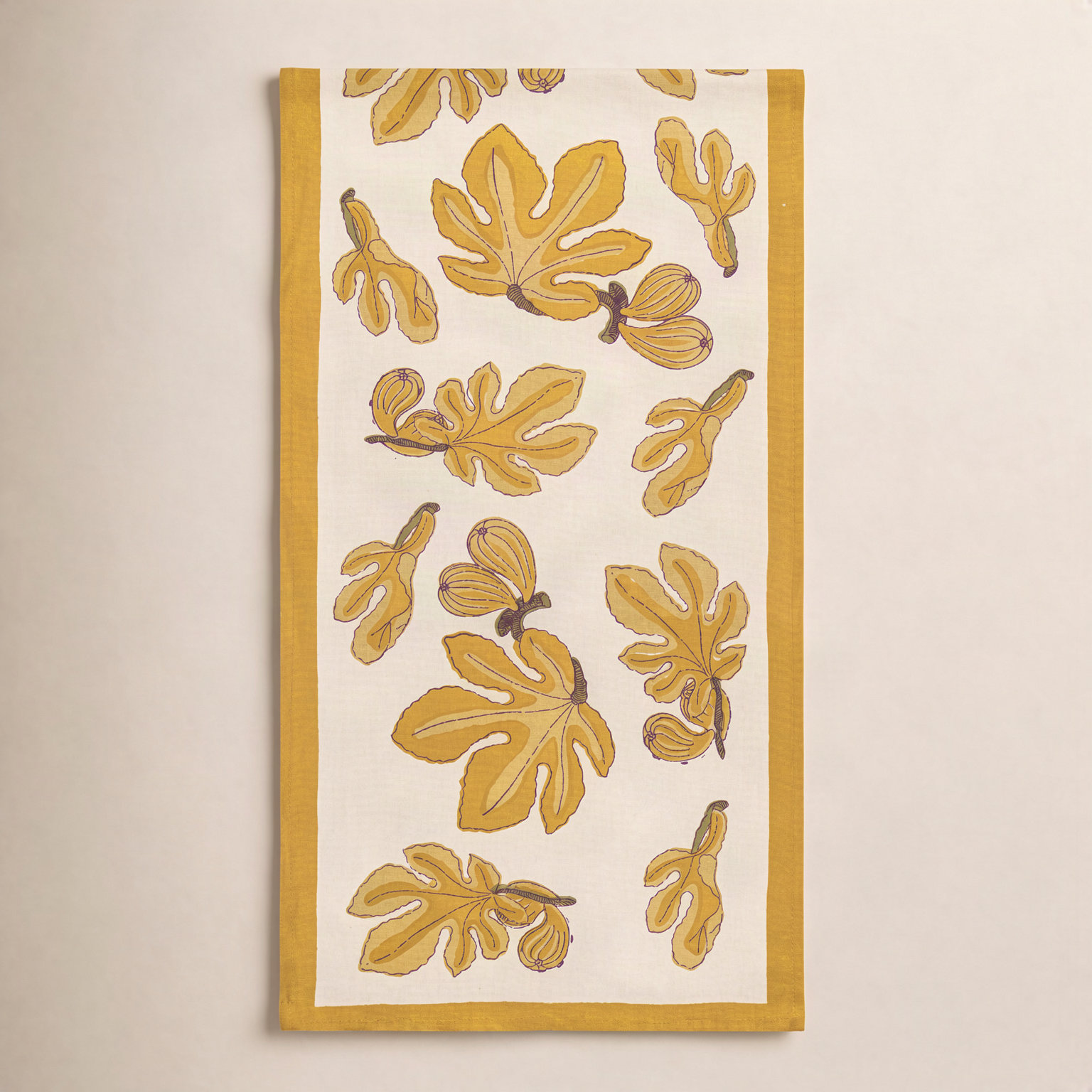 Debarata Floral Table Runner, 90" x 16", Yellow/White