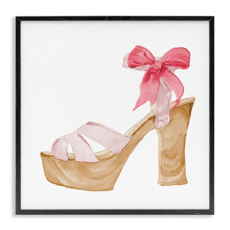 «Pool Party Summer Stiletto», estampe numérique encadrée par Lanie Loreth, H 17 po x l 17 po, Giclée encadrée noir minuit