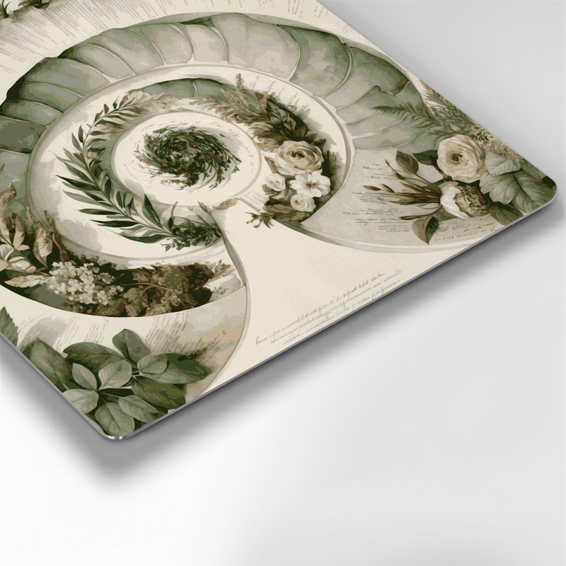 Art mural en métal beige botanique victorien, H 12 po x l 12 po