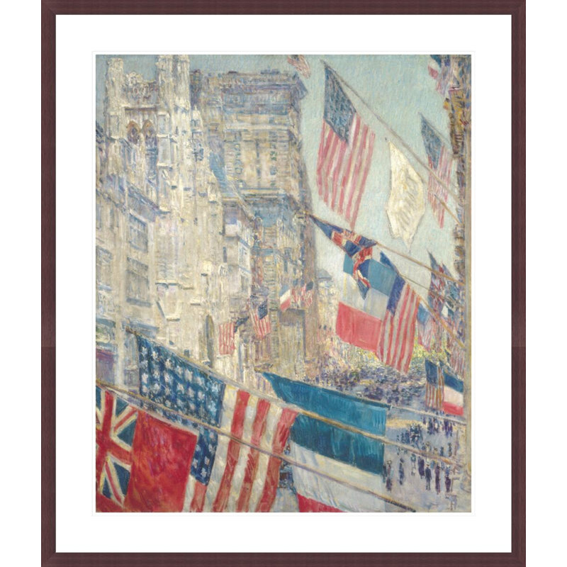 «Allies Day May 1917» par Childe Hassam, impression giclée encadrée, H 39,19 po x l 33,5 po
