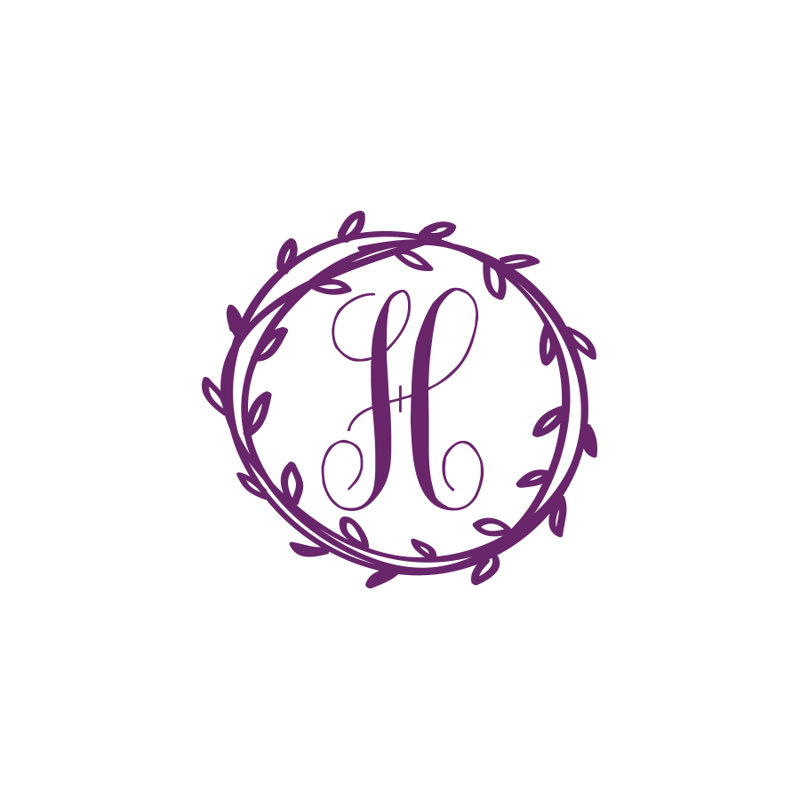 Décalcomanie murale monogramme initial Klar, Violet, Oui