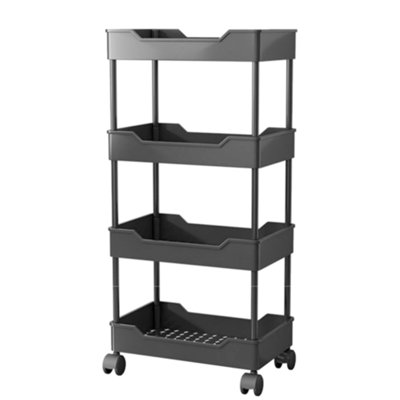 Storage Trolley Cart 88 cm H x 40 cm W 4 -Cabinet Utility Cart