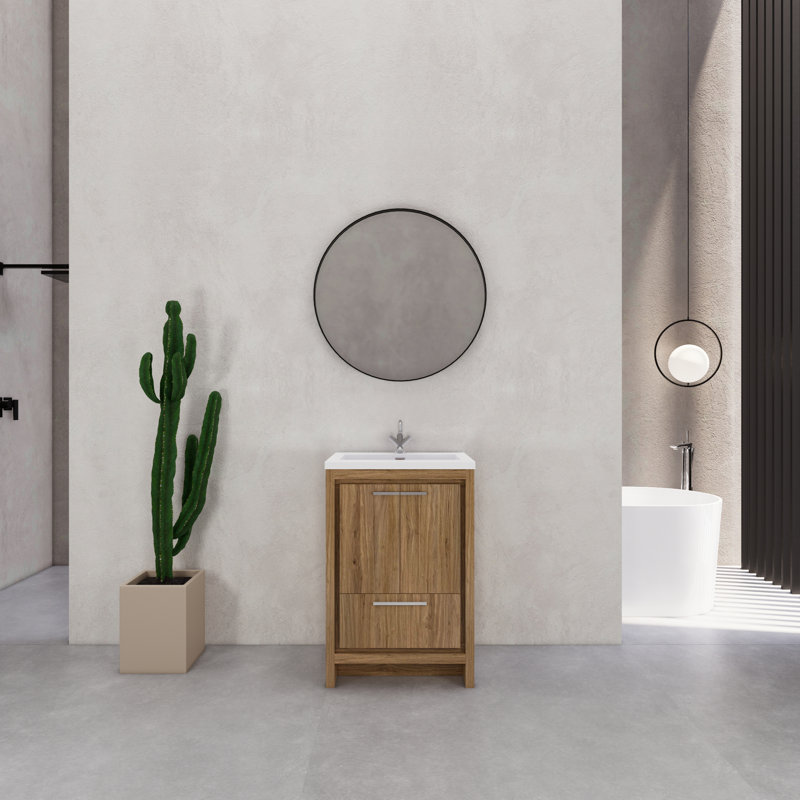 Ensemble de meuble-lavabo simple 23,6 po Eden, Chêne