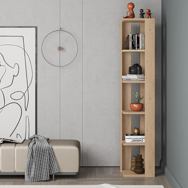 161cm H Corner Bookcase, Yellow, (5 Shelves) 161cm H x 34cm W x 34cm D